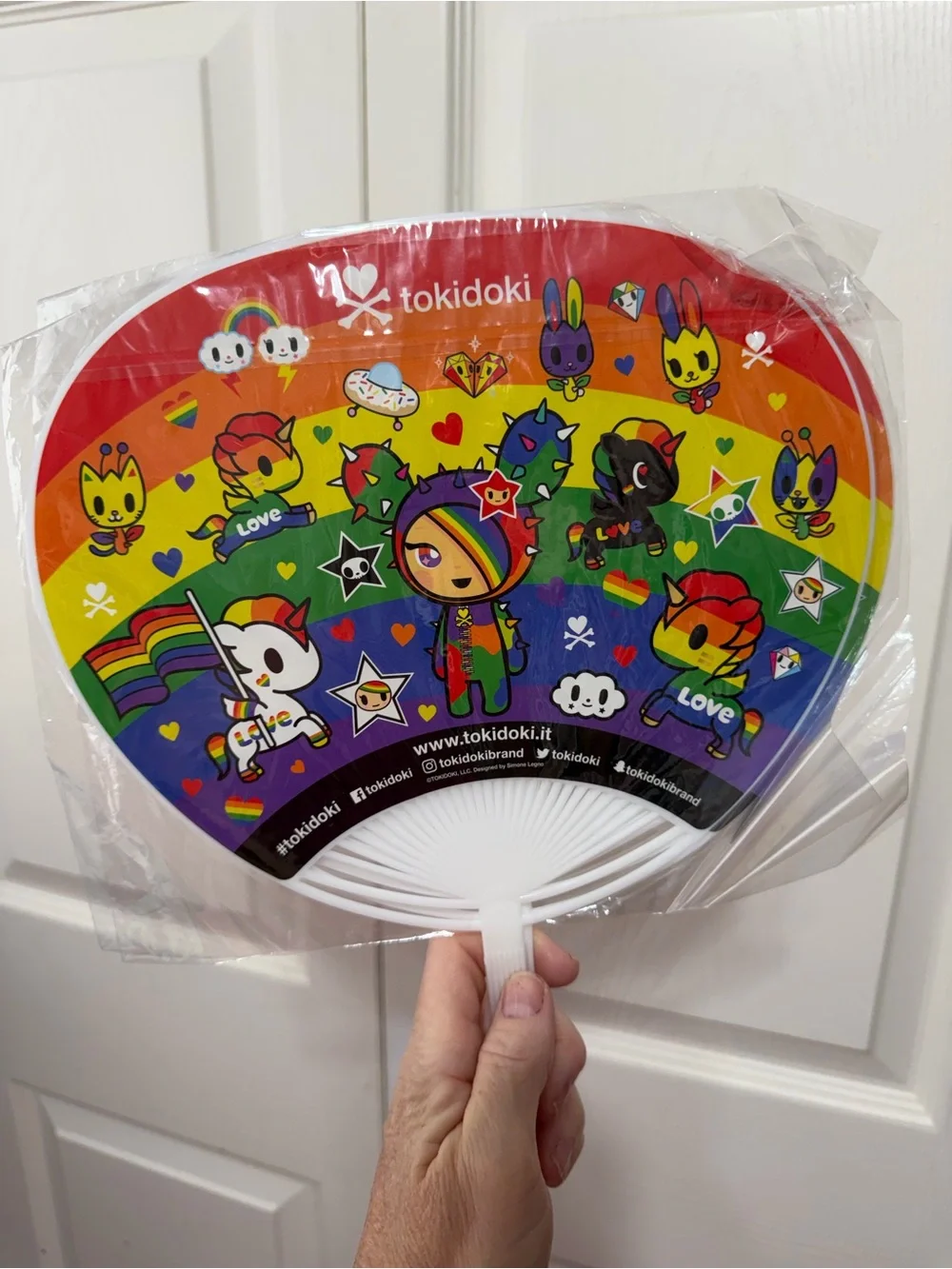 tokidoki Rainbow Character Fan - Multicolor Pride Design